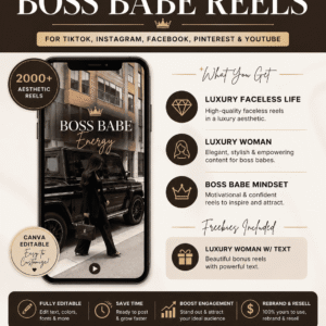 2000+ Luxury Aesthetic Reels for Boss Babes Faceless Content + PLR & MRR Rights