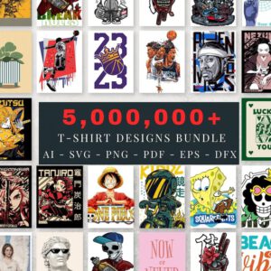 5M+ Premium T-Shirt Designs Bundle | Streetwear, Urban, Anime & Hip Hop Artwork | Instant Download