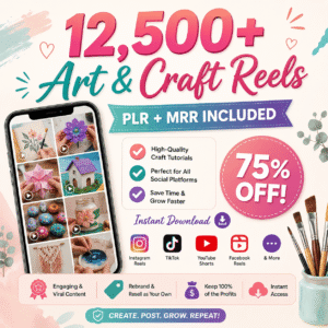 12,500+ Handmade & DIY Reels Bundle | Art, Crafts & Creative Tutorials | PLR + MRR License