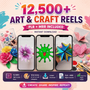 12,500+ Handmade & DIY Reels Bundle | Art, Crafts & Creative Tutorials | PLR + MRR License