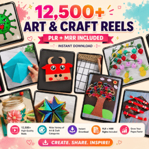 12,500+ Handmade & DIY Reels Bundle | Art, Crafts & Creative Tutorials | PLR + MRR License