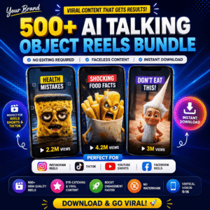 Ultimate AI Talking Objects Reels Bundle | Social Media Viral Video Pack | PLR & MRR Included