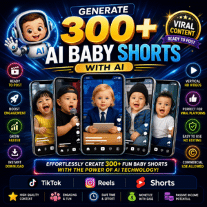AI Baby Shorts Mega Bundle | 300+ Viral Videos for TikTok, YouTube & Reels | Resell Rights Included