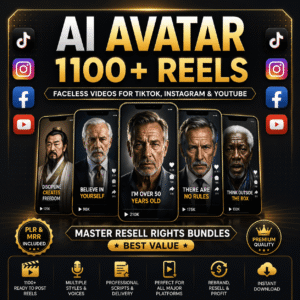 1,100+ Viral AI Avatar Reels Bundle | Faceless Content That Sells | PLR + MRR Included