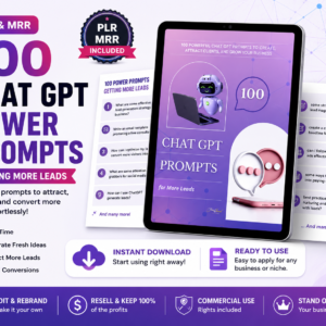 100 ChatGPT Prompts for Lead Generation & Business Growth | AI Marketing Toolkit | PLR + MRR Rights Included