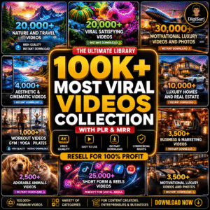 100,000+ Viral Reels Bundle PLR MRR, AI Animated Content, Viral reels, TikTok, Instagram, YouTube